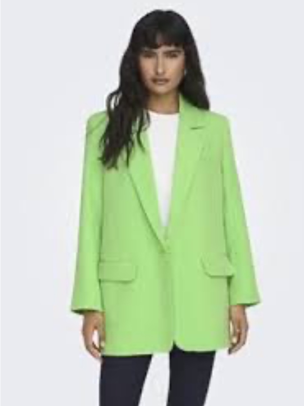 Only Bright Lime Single-Button Blazer